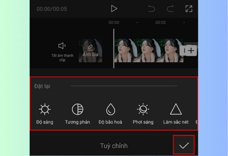 Chỉnh độ sáng, tương phản, bão hòa trong CapCut