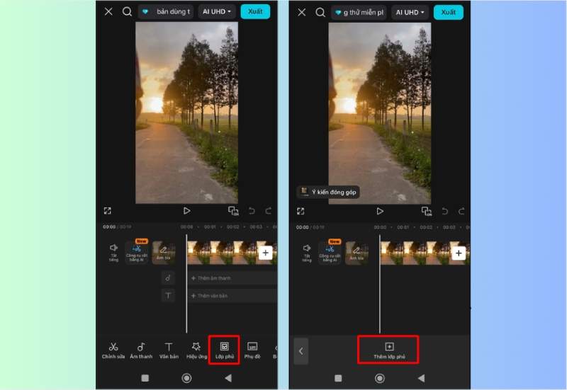 Thêm lớp phủ video trong CapCut