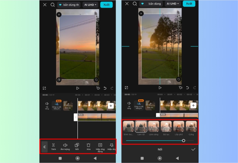 Thêm hiệu ứng và bộ lọc cho lớp phủ video