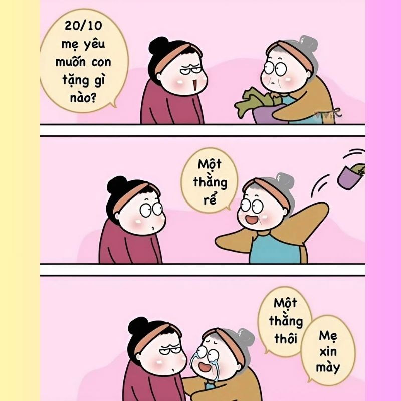 Lưu ngay meme 20/10 hài hước tặng mẹ