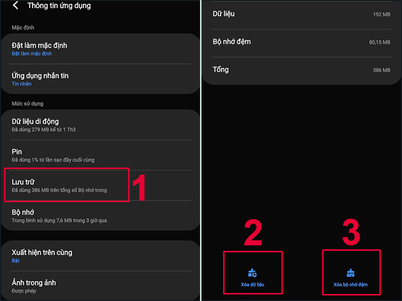 Các bước xoá dữ liệu và bộ nhớ đệm trên Android
