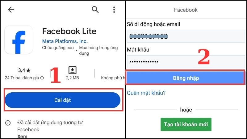 Tải ứng dụng Facebook Lite cho Android