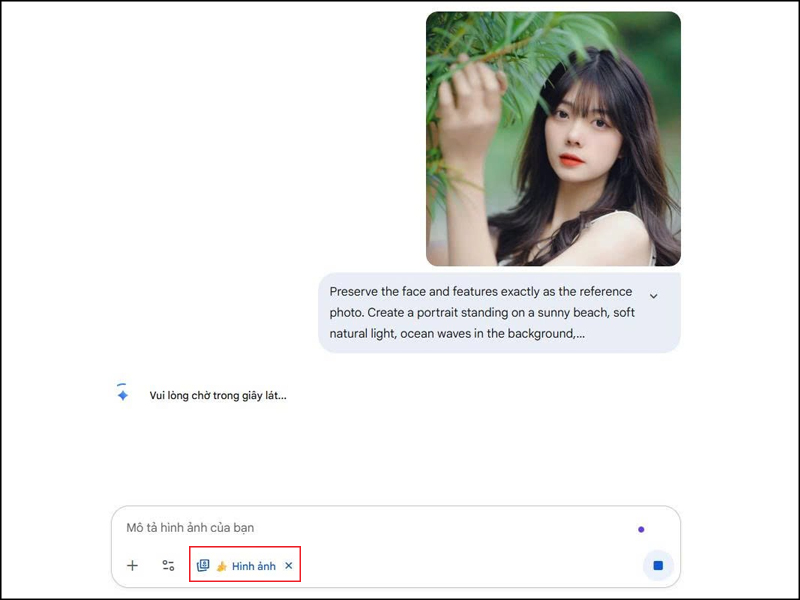 Cách tạo ảnh đi biển bằng Gemini