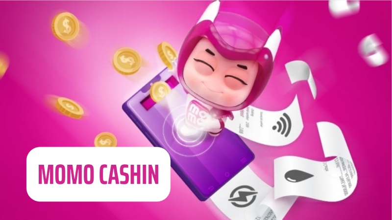 Minh họa MoMo Cashin với linh vật MoMo