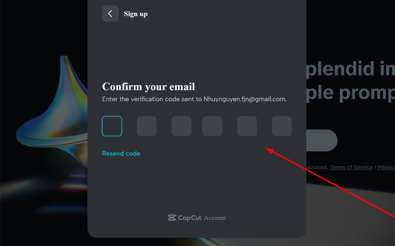Kiểm tra hộp thư, lấy mã và nhập vào để kích hoạt tài khoản