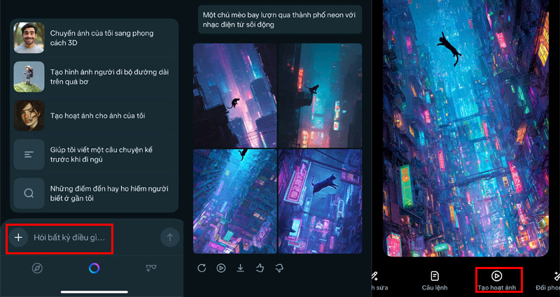 Nhập prompt tạo video và chỉnh sửa