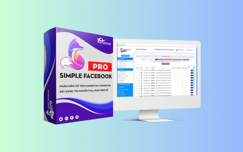 Hộp phần mềm Simple Facebook Pro hỗ trợ marketing