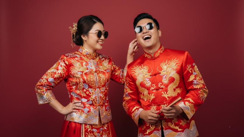 Prompt tạo ảnh cưới AI theo phong cách Trung Hoa nhí nhảnh