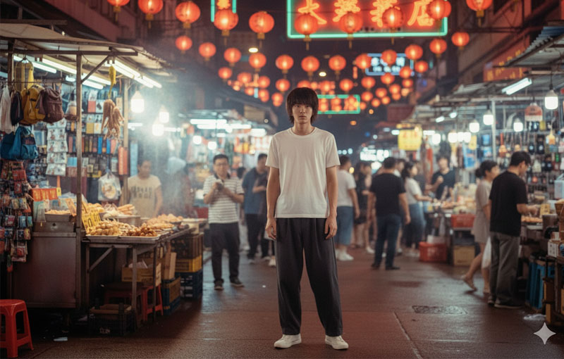 Tạo ảnh Hong Kong phong cách phố chợ đêm Temple Street