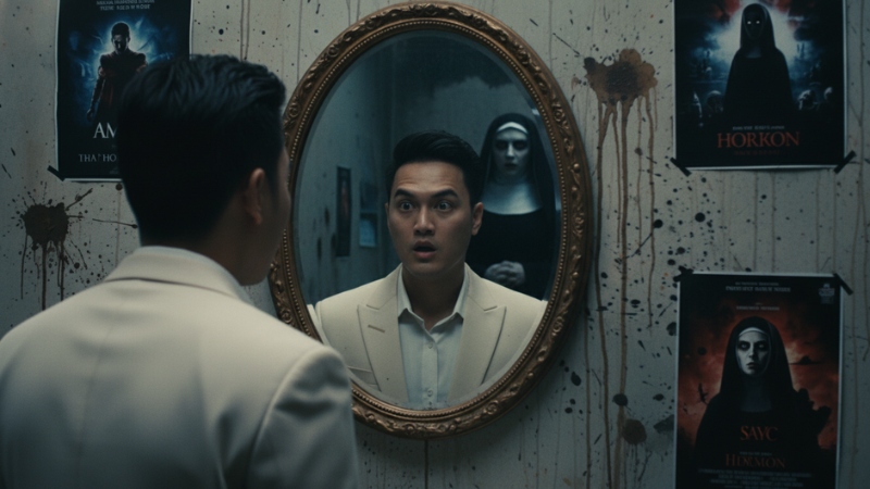 Prompt tạo ảnh Halloween cho nam không khí rùng rợn