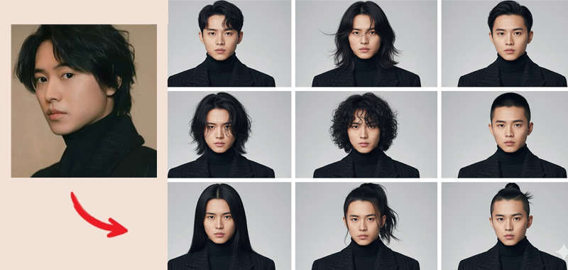 Prompt thay đổi kiểu tóc ngẫu nhiên bằng Gemini 