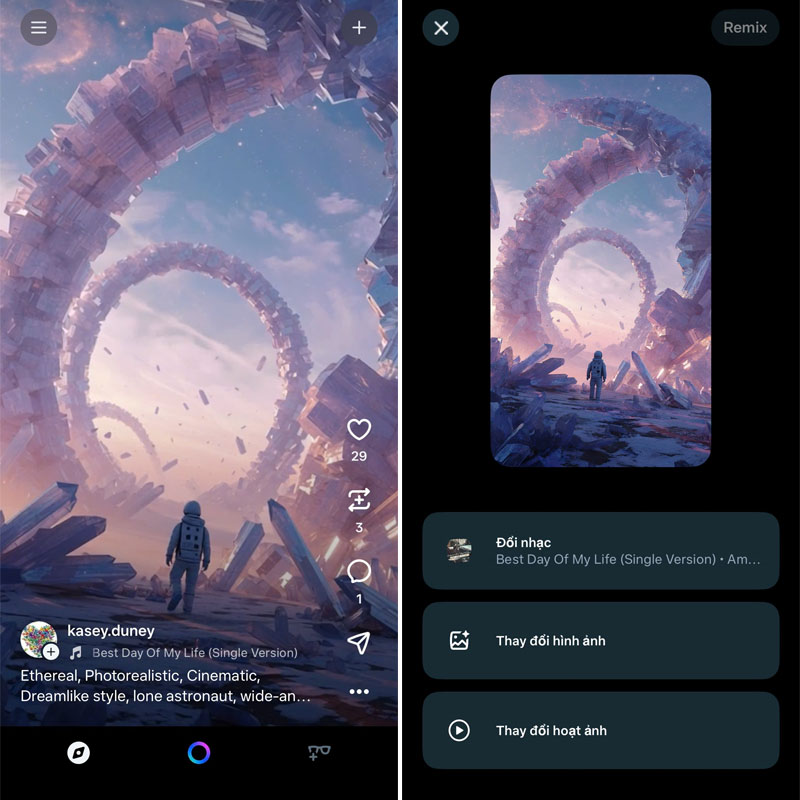 Chọn vào video có sẵn và remix theo sở thích