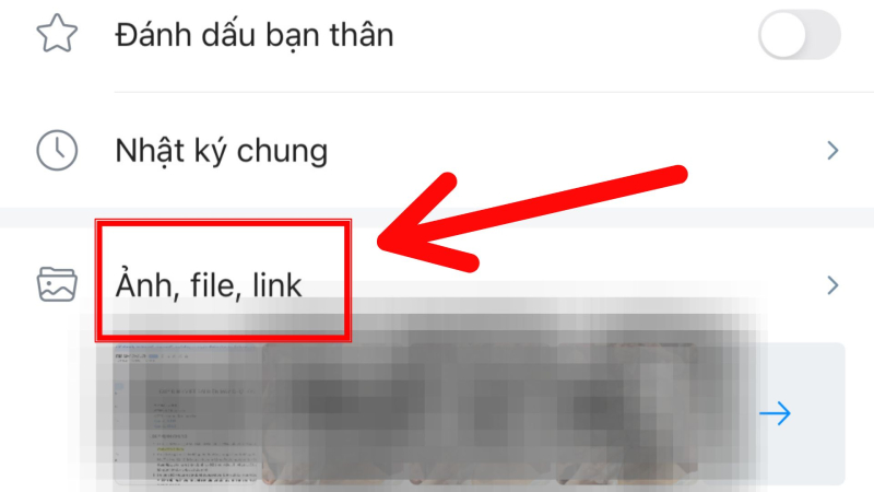 Chọn vào mục Ảnh, file, link
