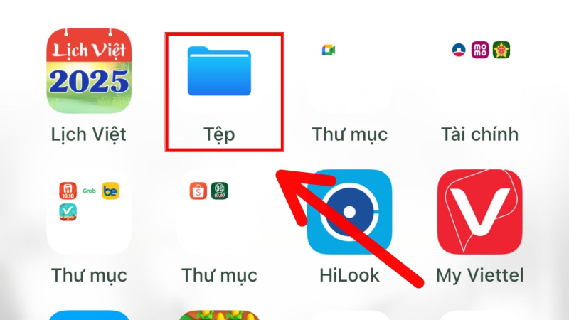 Truy cập ứng dụng Tệp (Files) trên iPhone