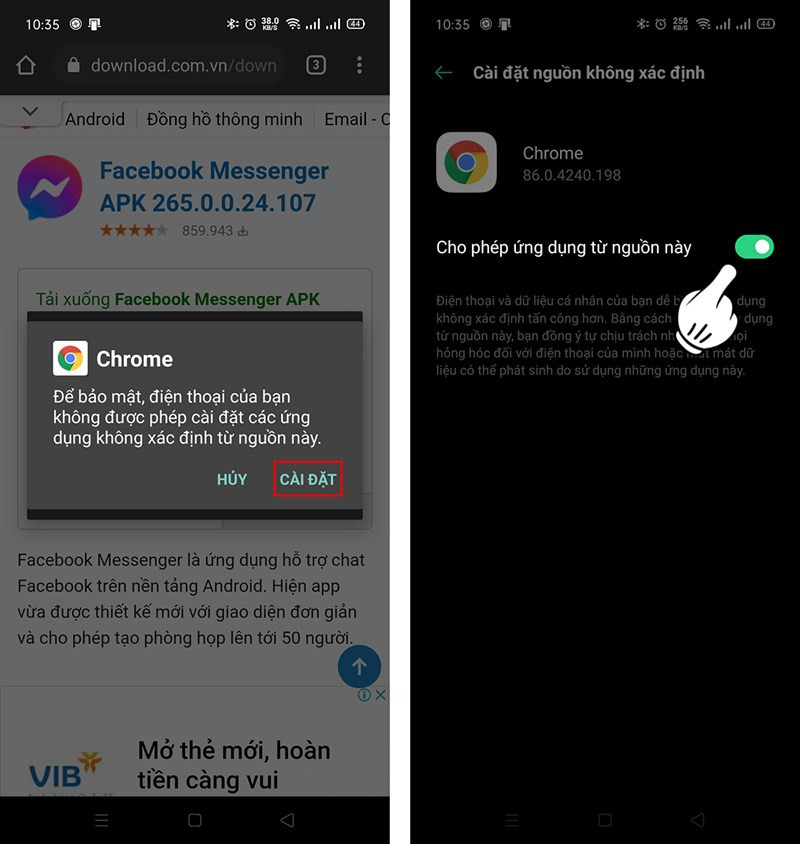 Bật quyền Cài đặt nguồn không xác định