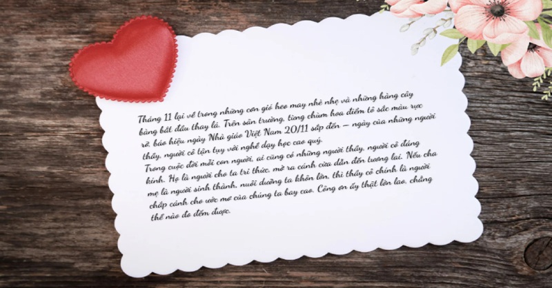 Gợi ý 12+ Bài văn 20/11 ý nghĩa dành tặng cho thầy cô giáo