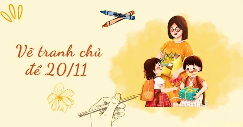 Gợi ý 35+ Mẫu vẽ tranh 20/11 đẹp, ý nghĩa dành tặng thầy cô