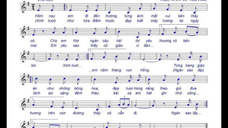 Giai điệu Thương lắm thầy cô ơi của Nhạc sĩ Lê Vĩnh Phúc