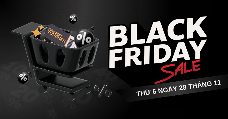 Giỏ hàng Black Friday với voucher giảm giá