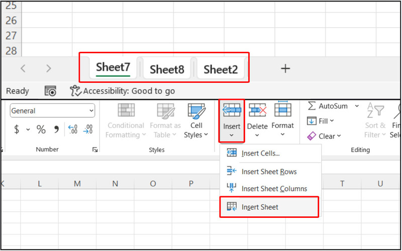 Thêm nhiều worksheet cùng lúc