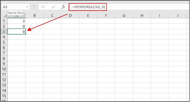 Sử dụng hàm IFERROR để xử lý lỗi chia cho 0 trong Excel