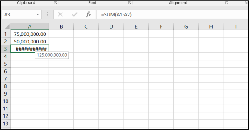 Ô tính hiển thị ####### do cột không đủ rộng