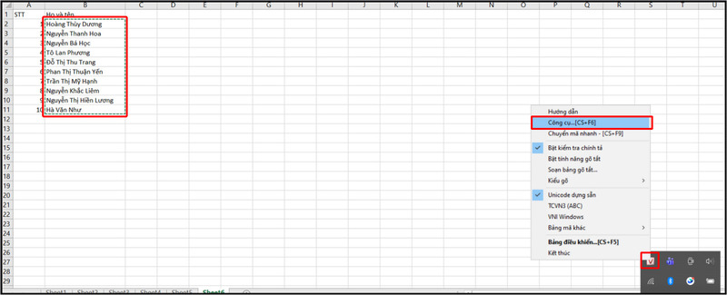 Kiểm tra font chữ và sao chép dữ liệu