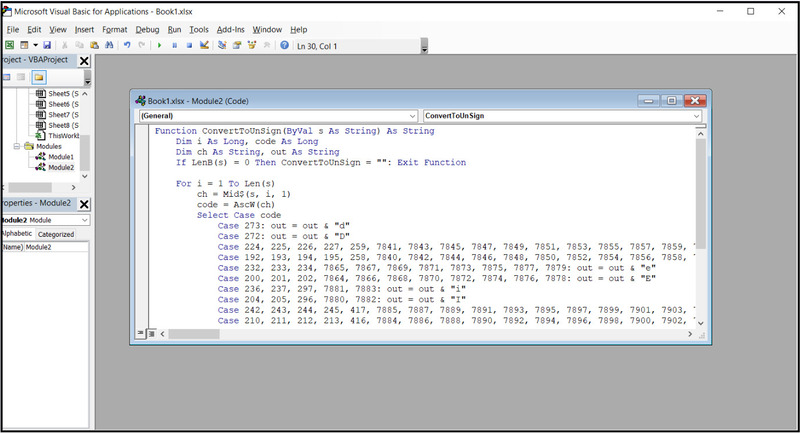 Dán mã VBA vào Module