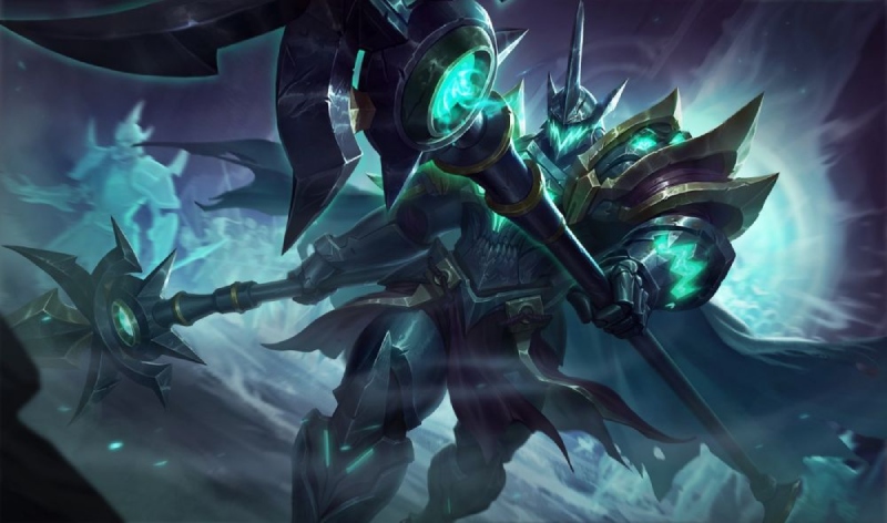 Tướng Maloch trong bộ giáp đen và vũ khí khổng lồ