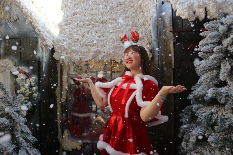 Tạo dáng chụp ảnh Noel vibe công chúa