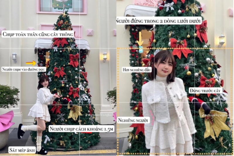 Gợi ý bố cục chụp ảnh Noel đẹp bằng lưới