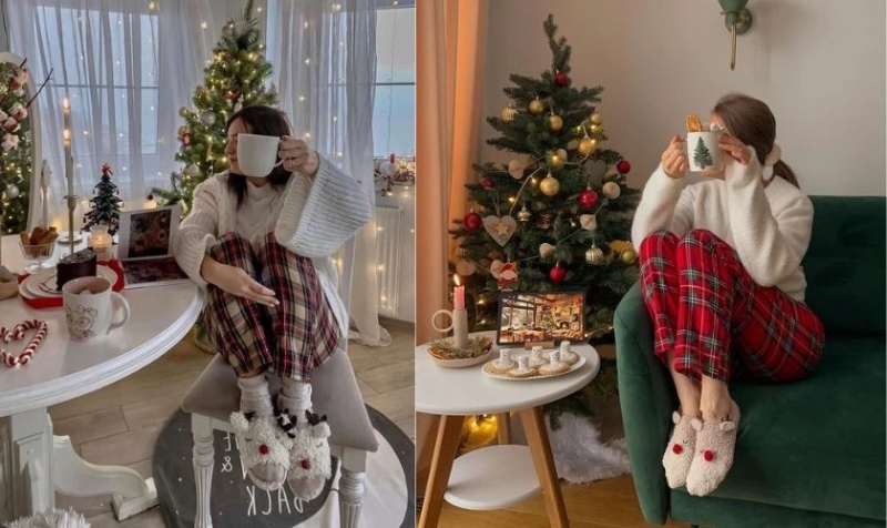 Tạo dáng chụp ảnh Noel tại nhà
