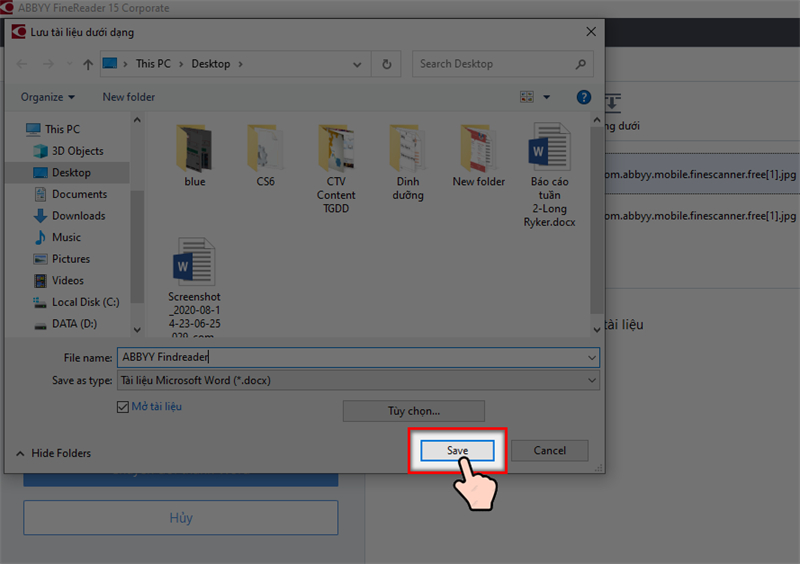 Lưu file Word sau khi chuyển đổi