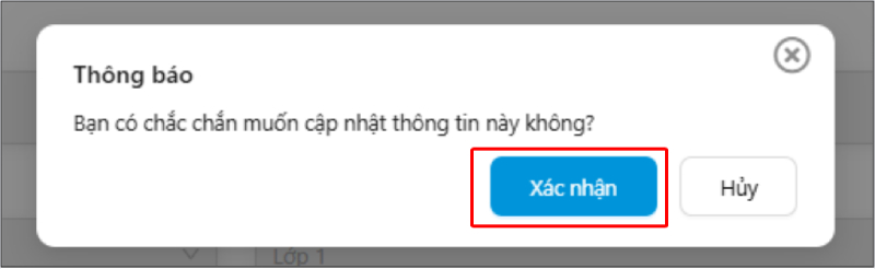 Xác nhận cập nhật thông tin IOE