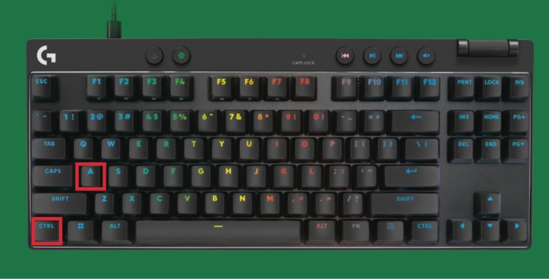 Phím tắt Ctrl A
