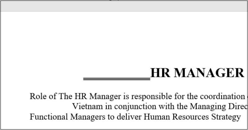 Thao tác nhấn phím Tab để tạo dòng kẻ trong Word