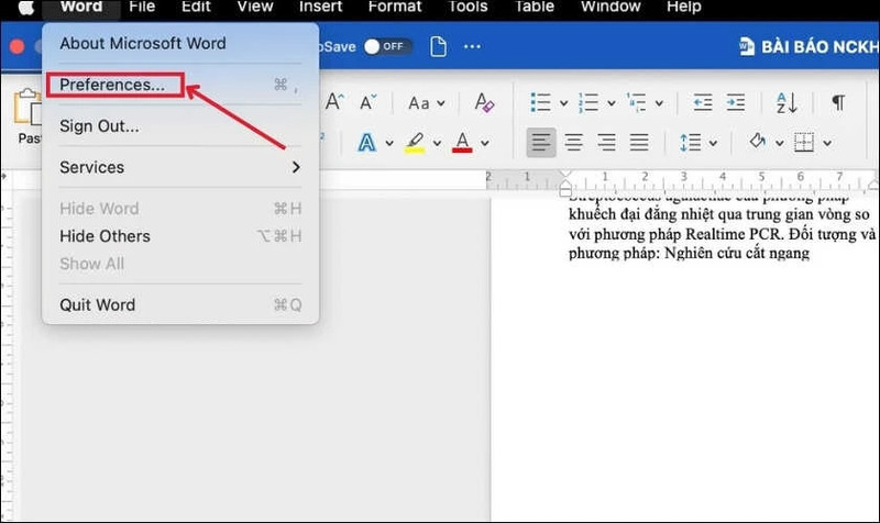 Mở Preferences trên MacBook