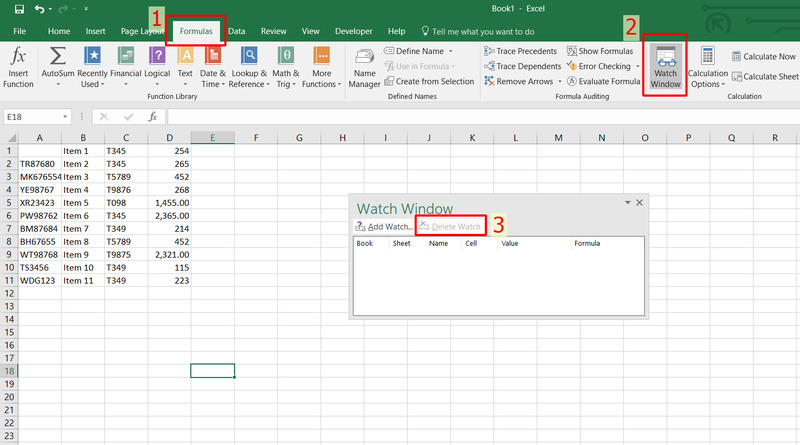 Xóa mục theo dõi bằng Delete Watch