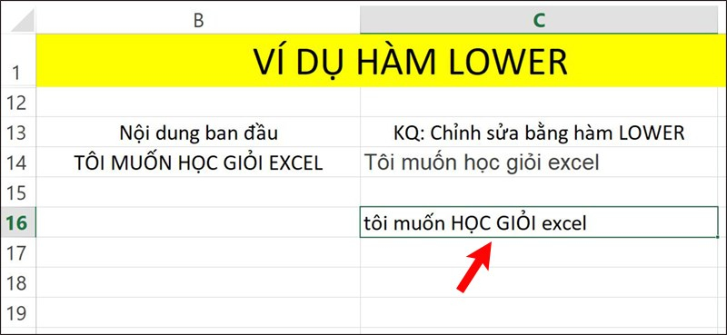 Kết quả hiển thị với chữ in hoa ở giữa