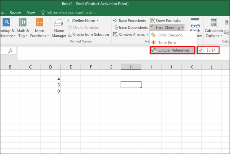 Chọn Circular Reference