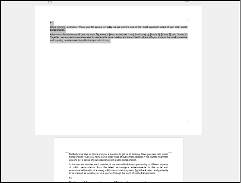 Chọn đoạn văn bản cần xoay ngang trong Word