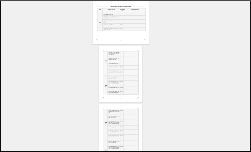Kết quả hiển thị xen kẽ trang dọc và trang ngang trong Word