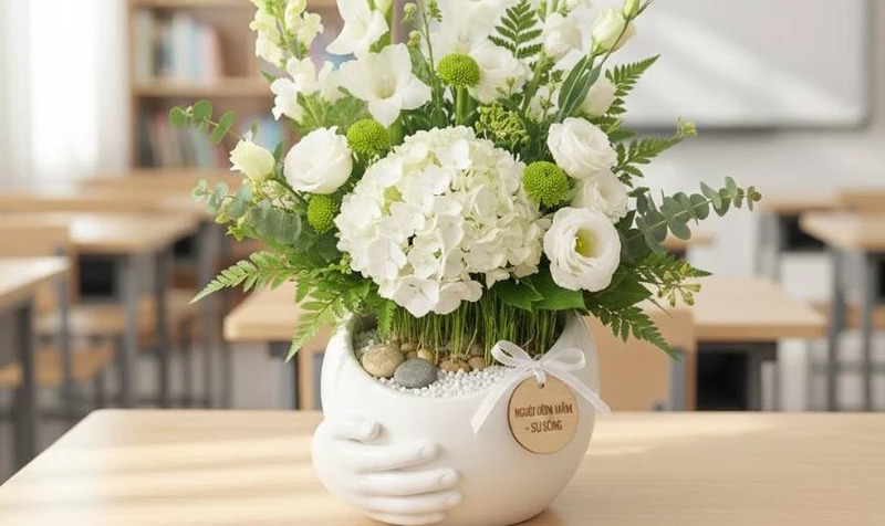 Mẫu bình hoa cắm màu trắng