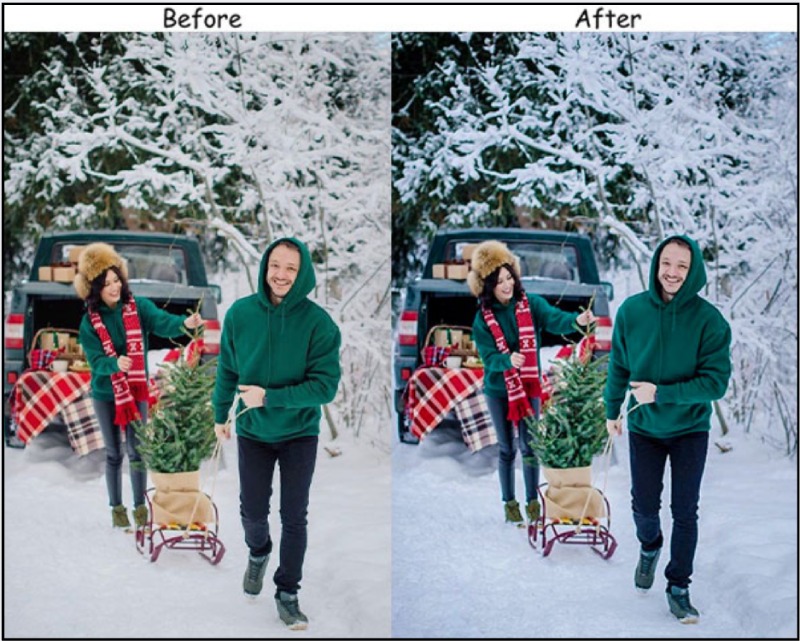 Ảnh trước và sau khi chỉnh màu lạnh nhẹ trên Lightroom