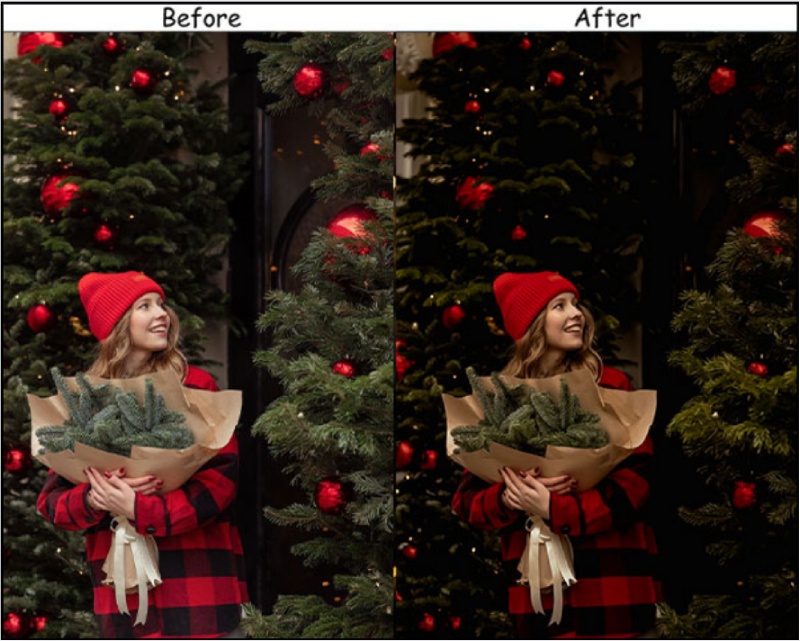 Ảnh trước và sau khi chỉnh màu điện ảnh trên Lightroom