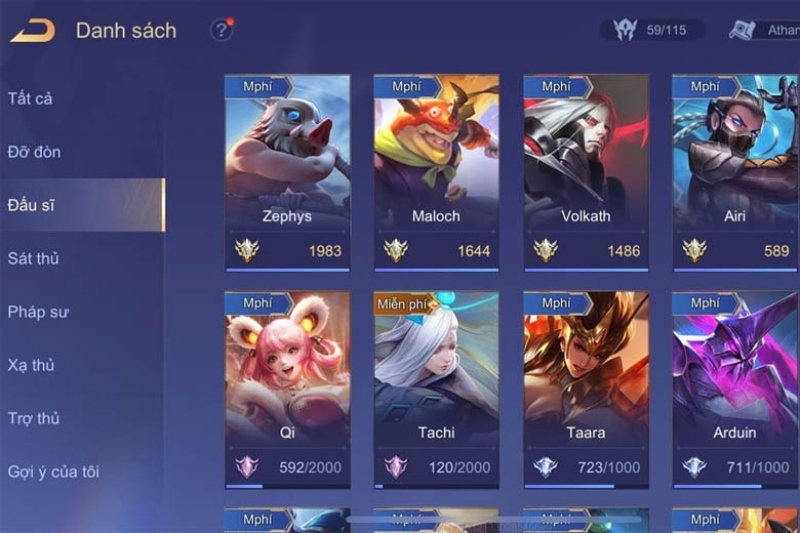 Đội hình Đấu sĩ