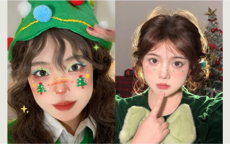 Makeup Giáng Sinh tông xanh ngọc lục bảo