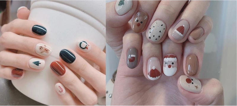 Những mẫu Nail với tông màu trầm, tối đơn giản