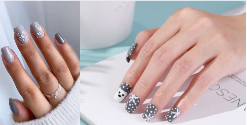 Nail tông xám đơn giản