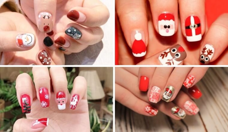 Các mẫu nail với họa tiết ông già Noel